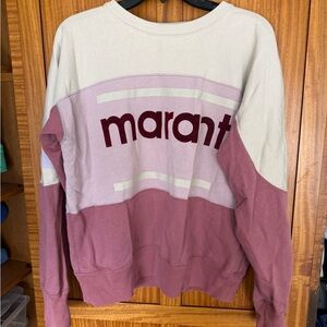 Marant Women's Colorblock Crew Neck Sweater - Cream and Pink